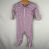 Size 3-6m: Primary Purple/White Striped 1pc Footy PJs