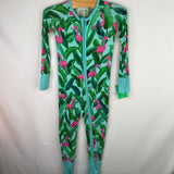 Size 18-24m: Little Sleepies Blue/Green/Pink Tropical Flamingos Bamboo 1pc Zip PJs