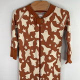 Size 6-12m (70): Hanna Andersson Brown Ghosts Organic Cotton 1pc Zip Pjs