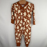 Size 6-12m (70): Hanna Andersson Brown Ghosts Organic Cotton 1pc Zip Pjs