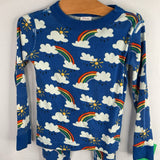 Size 4 (100): Hanna Andersson Blue Rainbow Sunshine Organic Cotton 2pc Shorty PJs