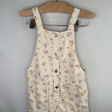 Size 3-4: White/Multi Floral Denim Overalls