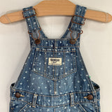 Size 18m: OshKosh Blue/White Hearts Denim Overalls