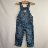 Size 18m: OshKosh Blue/White Hearts Denim Overalls