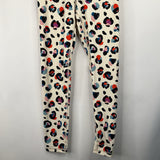 Size 10 (140): Hanna Andersson White/ Multi-color Leopard Print Athletic Pants