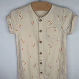 Size 18m: Quincy Mae Beige/Orange Carrots Muslin Romper