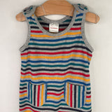 Size 12-18m (75): Hanna Andersson Grey/Colorful Striped French Terry Overalls