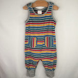 Size 12-18m (75): Hanna Andersson Grey/Colorful Striped French Terry Overalls
