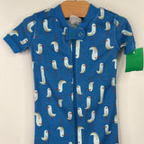 Size 6-12m (70): Hanna Andersson Blue Bird Print 1pc Shorty PJs