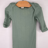 Size 0-3m: Kate Quinn Green Ribbed Long Sleeve Onesie