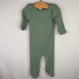 Size 0-3m: Kate Quinn Green Ribbed Long Sleeve Onesie