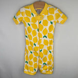 Size 12-18m (75): Hanna Andersson White/Yellow Lemons Organic Cotton 1pc Zip-Up Shorty PJs