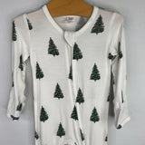 Size 3-6m: Kate Quinn White/Green Trees 1pc Bamboo Zip PJs
