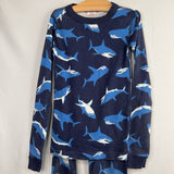 Size 10 (140): Hanna Andersson Blue Sharks 2pc PJs