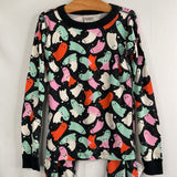 Size 10 (140): Hanna Andersson Black Colorful Ghost Print 2pc PJs