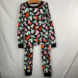 Size 10 (140): Hanna Andersson Black Colorful Ghost Print 2pc PJs