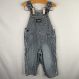 Size 12m: OshKosh Blue/White Striped Denim Overalls