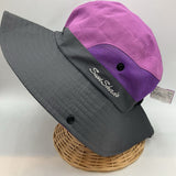 Size OS Youth: Sun Shade Purple Sun Hat w/ Ponytail Hole