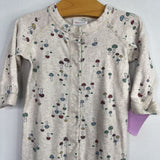 Size 3-6m (60): Hanna Andersson Beige/Colorful Mushrooms Snap Romper