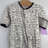 Size NB (5-8lbs: MagneticMe White/Grey Transportation 1pc Footy PJs
