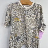 Size NB (5-8lbs): MagneticMe White/Grey/Yellow Jungle Print PJs
