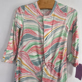 Size 0-3m (8-12lb): MagneticMe White/Colorful Marbled Bamboo 1pc PJs