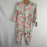 Size 0-3m (8-12lb): MagneticMe White/Colorful Marbled Bamboo 1pc PJs