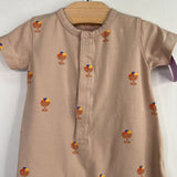 Size 6-12m: Tiny Cottons Brown/Multi Ice Cream Shorty Snap Romper