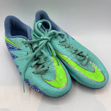 Size 2Y: Nike Blue/Green Print Lace-Up Soccer Cleats