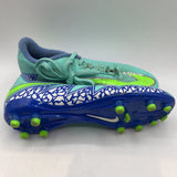 Size 2Y: Nike Blue/Green Print Lace-Up Soccer Cleats