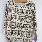 Size 12-18m: Little Sleepies Creme/Black Animal Faces Bamboo 2pc PJs