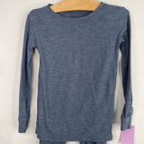 Size 4: Little Sleepies Blued Ribbed 2pc Bamboo PJs