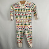 Size 6-12m (70): Hanna Andersson White/Multi Buddy the Elf Print 1pc Holiday PJs