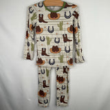 Size 4: Bestaroo Beige/Multi Yeehaw Print 2pc Bamboo PJs DAMAGED