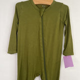 Size 6-12m: Kyte Green Bamboo 1pc Zip-Up Footy PJs