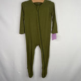 Size 6-12m: Kyte Green Bamboo 1pc Zip-Up Footy PJs