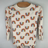 Size 3 (90): Hanna Andersson Creme/Rainbows Organic Cotton 2pc PJs REDUCED