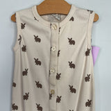 Size 12-18m: Kate Quinn Beige/Brown Bunnies Ribbed Tank Romper