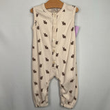 Size 12-18m: Kate Quinn Beige/Brown Bunnies Ribbed Tank Romper