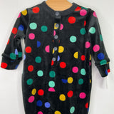 Size 3-6m (60): Hanna Andersson Black/Colorful Dots Velour Romper
