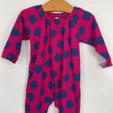 Size NB: Tea Pink/Blue Polka Dot Long Sleeve Romper