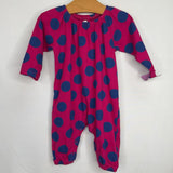 Size NB: Tea Pink/Blue Polka Dot Long Sleeve Romper