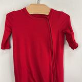 Size NB: Pottery Barn Red Christmas Zip Up Pjs