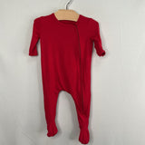 Size NB: Pottery Barn Red Christmas Zip Up Pjs