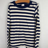 Size 10 (140): Hanna Andersson Blue/White Striped 2pc PJs