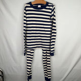 Size 10 (140): Hanna Andersson Blue/White Striped 2pc PJs