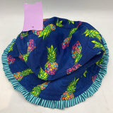 Size 3-5: UV Skins Blue/Muli Pineapple Reversable Sun Hat