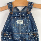 Size 6m: OshKosh Mid Wash Hearts Denim Overalls