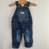 Size 6m: OshKosh Mid Wash Hearts Denim Overalls