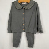 Size 12-18m: Qunicy Mae Grey Button-Up Knit 2pc Long Sleeve Sweater/Pants